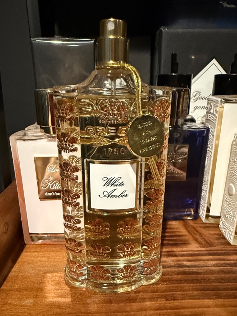 Creed White Amber Gold-Embellished Perfume Bottle